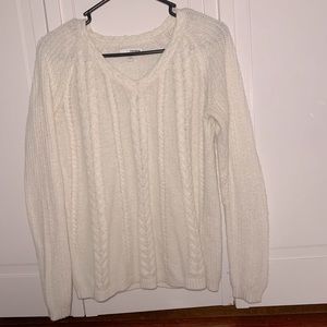 White knit sweater